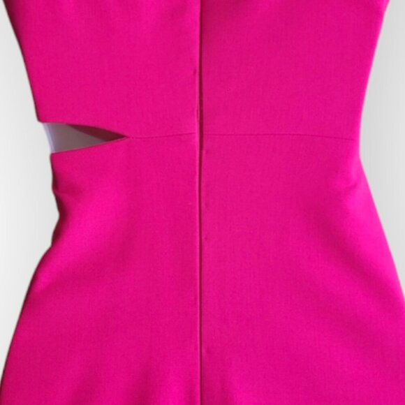 Likely Zeldana Cut-out Dress Midi-Length Barbiecore Style Fuchsia Pink Size 00 - Picture 13 of 16